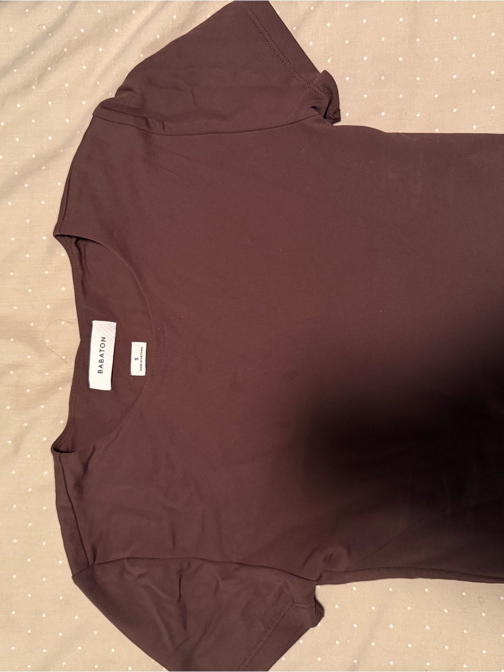 Babaton Short Sleeve Crewneck Tee in Chocolate Brown